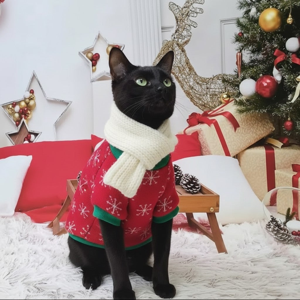 Red Christmas jumper and Scarf