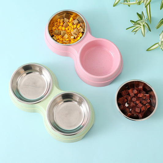 Double Stainless-Steel Pet Bowls – Perfect for Food & Water